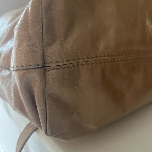 Vintage Prada camel beige taupe bag briefcase handle crossbody authentic nude - Picture 7 of 15